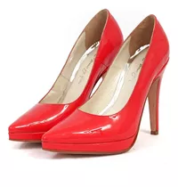 Zapato Stiletto Mujer Rojo Taco Aguja Saverio Di Ricci Jena.