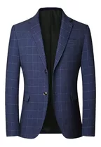 Traje De Corte Slim Blazer Vintage A Cuadros Estilo Británic