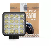 Faro Proyector 16led 48w Auxiliar Cuadrado Moto Auto 4x4 Cam