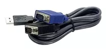 2 X 1 Cable Kvm 1.8m Ultra  Vga Usb Hd15 Macho A Vga Vga Usb