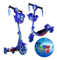 Patinete Pj Mask Para Crianças Scooter 3 Rodas Brinquedo