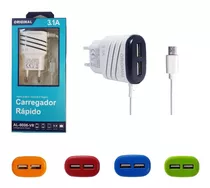 Carregador Celular Rápido 3.1a Al-9006-v8 Micro Usb + 2x Usb