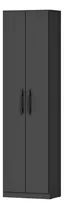 Mueble Multiusos Ropero Armario Closet Placard Panelero Mulata 308mx 2 Puertas 4 Estantes Color Negro