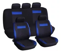 Forro Asiento Negro/azul Universal 9 Piezas Carro/camioneta 