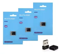 Pendrive Multilaser Nano 8gb 2.0 Liso Preto Pd053 - 3 Unid.