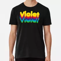 Remera Etiqueta Con Nombre Violeta Rainbow Layers (negro) Al