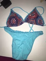 Bikini Malla De Nena Turquesa Talle 10-12 Años Aprox (leer)