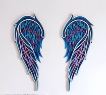 Quadro Decorativo Asas De Anjo Instagramável Em Camadas 1,2m