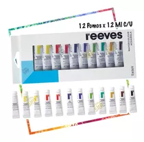 Set Acuarelas 12 Colores Pomos Reeves Arte Ilustracion Blop