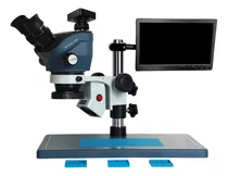 Microscópio Trinocular Kaisi + Camera + Tela + Acessórios