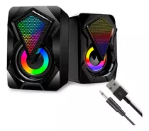 Caixa Caixinha Som Para Pc Gamer Potente Rgb Portatil Usb P2