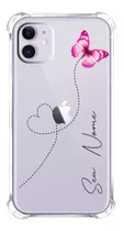 Capa Capinha Nome Personalizado Viagem Borboleta Rosa