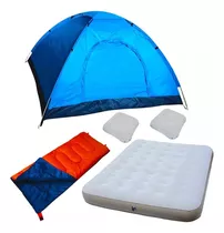 Combo Carpa 4p + Colchón 2 Plz + 2 Almohadas 1 Bolsa Dormir