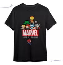 Camiseta Marvel Basica Herois Is Coming Avengers Desenho