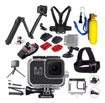 Kit Caixa Estanque Gopro Hero 8 Peito Bastao 3 Way Base Puls