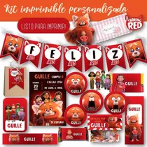 Kit Imprimible Turning Red Disney Personalizado Mod.1 Candy