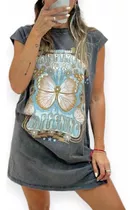 Remeron Mariposa Vestido Mariposas Playa Remera Oversize