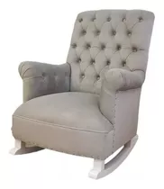 Sillon Mecedor Respaldo Capitone Pana Ideal Amamantar Milano