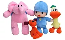 Juego De 4 Figuras De Peluche Pocoyo Elly Pato Loula De