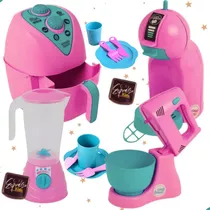 Cozinha Infantil Completa 13pçs Air Fryer Liquidificador Bat