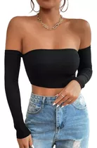 Top Cropped Tomara Que Caia Reto Com Manga Longa Moda Gringa