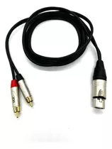 Cabo 0,50mm Y De Áudio 1 Xlr Fêmea Para 2 Rca Macho 5m