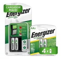 Cargador De Pilas Energizer Maxi + 4 Pilas Recargables Aa