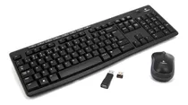 Kit Teclado Mouse Sem Fio Logitech Mk270 Preto