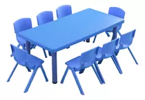 Mesa Infantil Saidesign Rectangular Con 8 Sillas 136*66