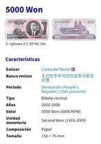 Billetes Ñor Coreano De 5,000 Años 2002
