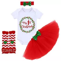 Ropa De Romper Y Tutú De Navidad Bebés Niñas Primer ...