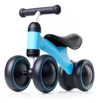 Bicicleta De Equilíbrio 4 Rodas Andador Infantil Cor Azul