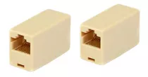 Kit 2 Adaptador Emenda Cabo Internet Rede Rj45 Femea Femea