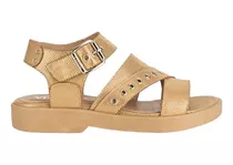 Sandalias Viamo Garden Cuero Tiras Cruzadas Brillo 35 Al 41