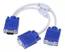 Cable Splitter Multiplicador Vga 1 Macho A 2 Hembras Pc Mdj