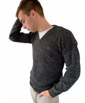 Sweater Hombre Escote V Pullover Ruptura Simil Bremer