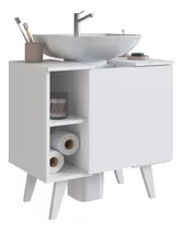 Mueble Bajo Pileta Baño Estantes Y Puerta LG Cantidad De Agujeros Para Grifería Sin Agujeros Color Del Mueble Blanco