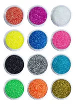 Kit 12 Glitters Para Decoração De Unhas Em Gel Multicolor