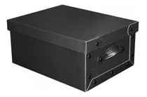 Caja Baulera Negra Organizadora Grande 48x36x22cm Color Negro
