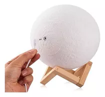 Lámpara Velador Luna Con Control Cambio De Colores Efecto 3d Color De La Estructura Marrón Color De La Pantalla Blanco
