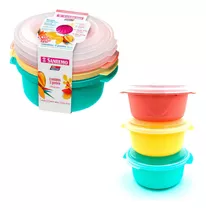 Juego De 3 Tarros De Plástico De Colores, 530 Ml, Vac Freezer Sanremo Color Colored