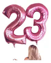 2 Unid. Balão Numero Pink Metalizado Rosa 1 Metro