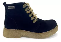 Botas Botitas Chavitos Acordonados Mujer Gamuza Friends 363