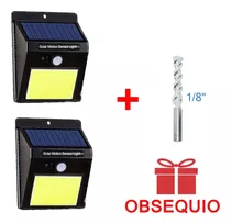 Kit 2 Lamparas De Pared Exterior Jardin Solar Led Con Sensor