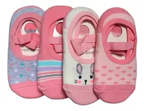 Kit 4 Pares Meia Sapatilha Antiderrapante Menina - Infantil