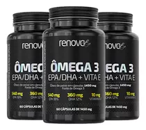 Kit 3 Suplemento Alimentar Ômega 3 Epa/dha  Vita E Renova Be Sabor Sem Sabor