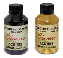 Kit Óleo De Linhaça 100ml + Secante De Cobalto 100ml Acrilex