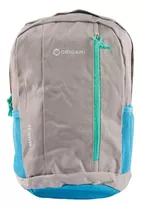 Mochila Origami 15lts Urbana Deportiva Color Gris/turquoise