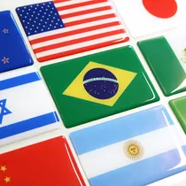 Adesivo Bandeira Brasil Países Estados 9x6 Cm Kit 6pçs