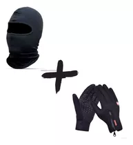 Kit Touca Balaclava + Par De Luvas Proteção Uv50+ Térmica